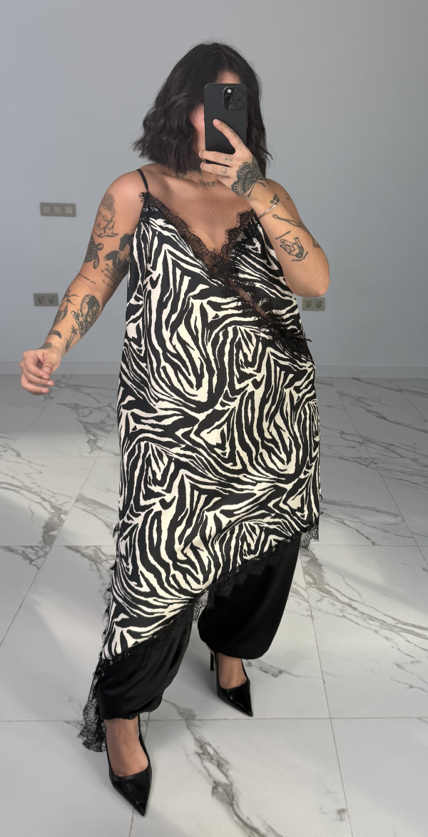 VESTIDO/TOP LENCERO ANIMAL PRINT