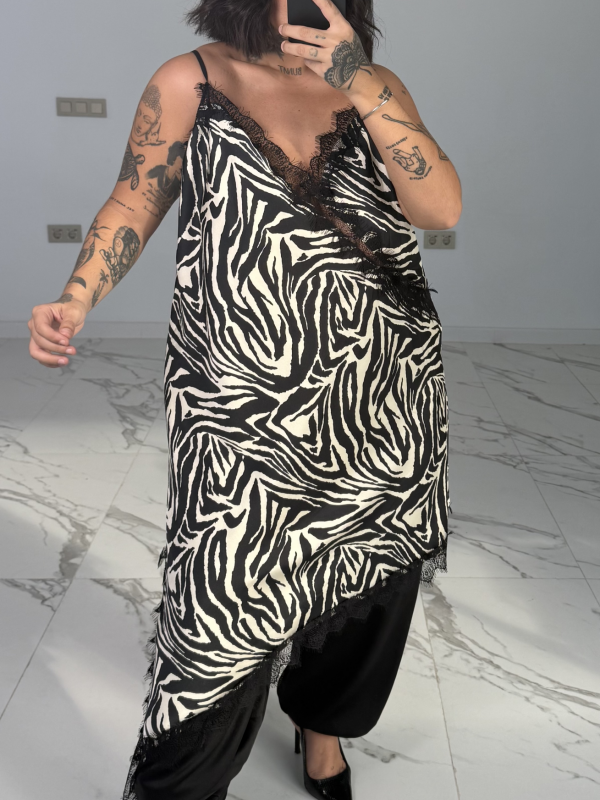 VESTIDO/TOP LENCERO ANIMAL PRINT